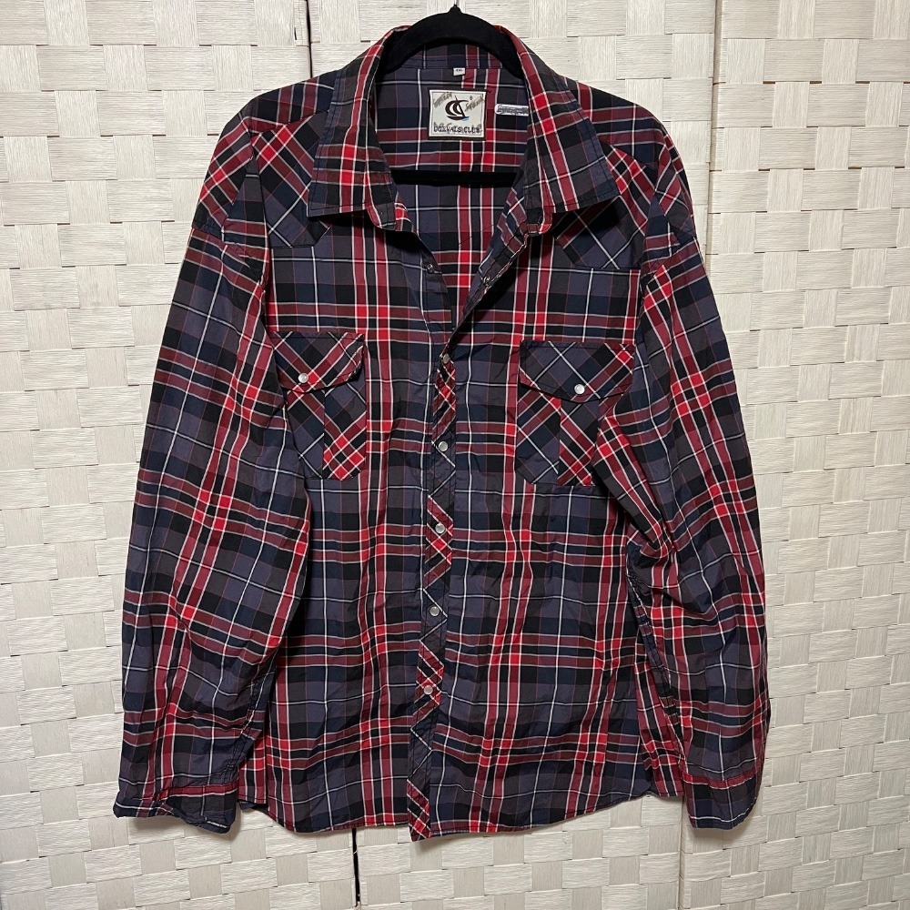 Coevals‎ Club Western Shirt Plaid Roll tab Long Sleeve Snap Front 4XL